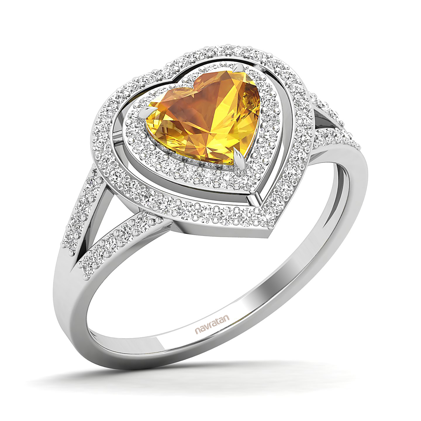 The Heartbeat Split Shank Yellow Sapphire Ring