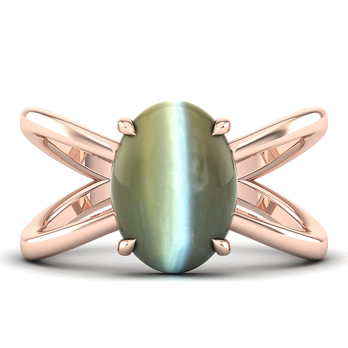 The Ornamental Asscher Cat's Eye Ring