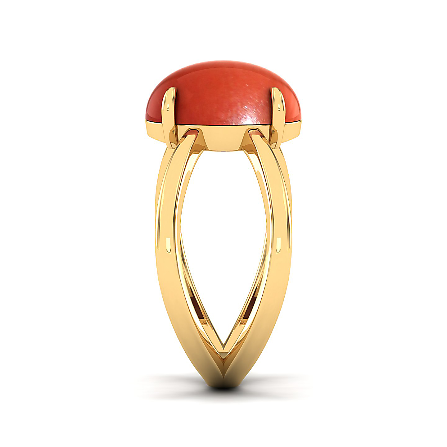 The Ornamental Asscher Red Coral Ring
