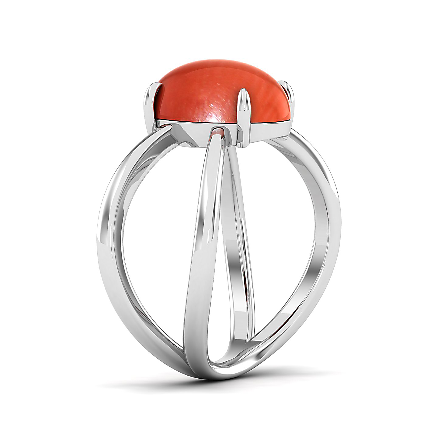 The Ornamental Asscher Red Coral Ring