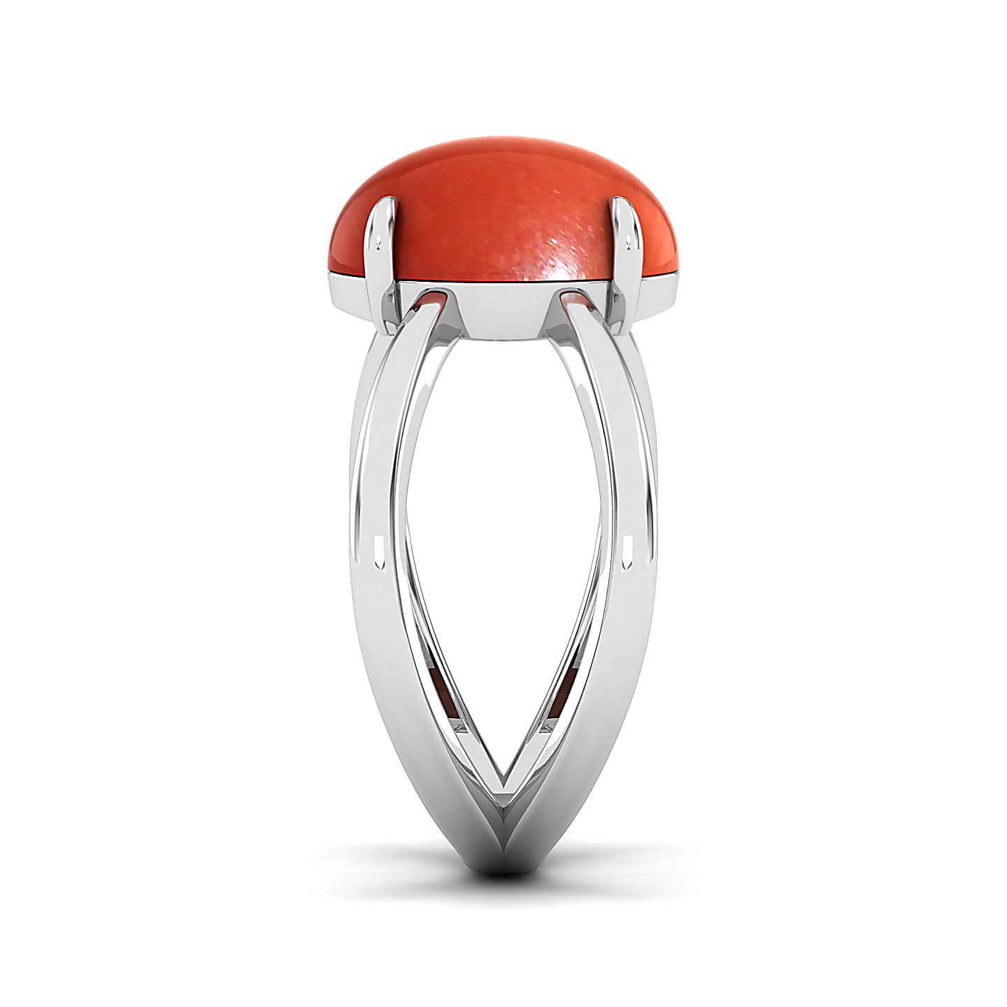 The Ornamental Asscher Red Coral Ring