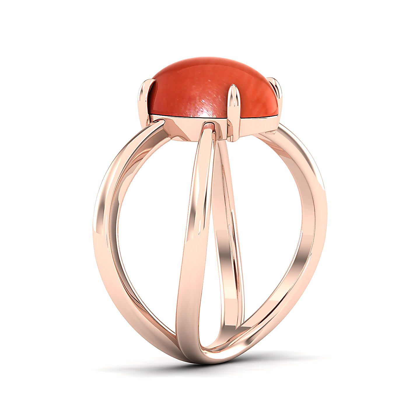 The Ornamental Asscher Red Coral Ring