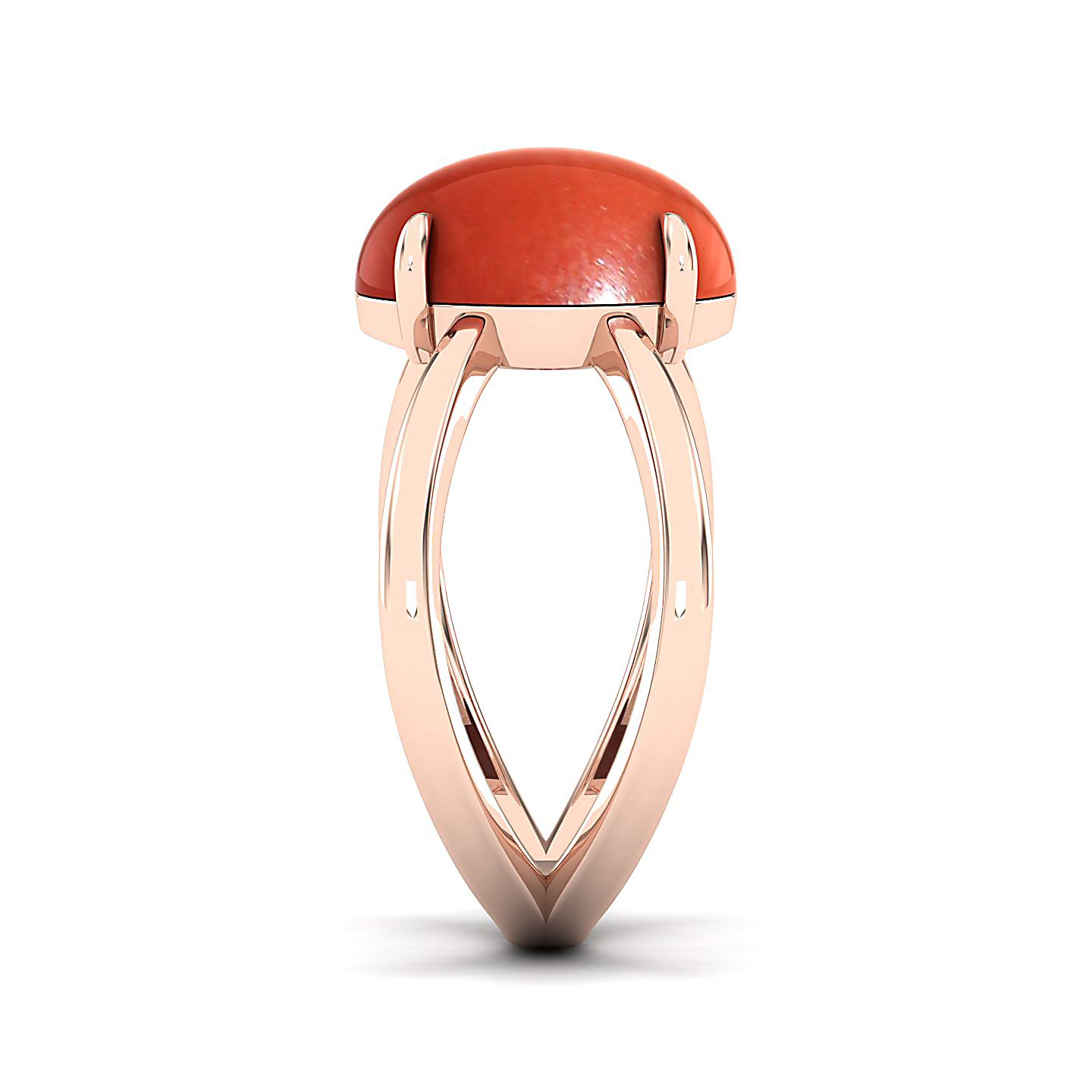 The Ornamental Asscher Red Coral Ring