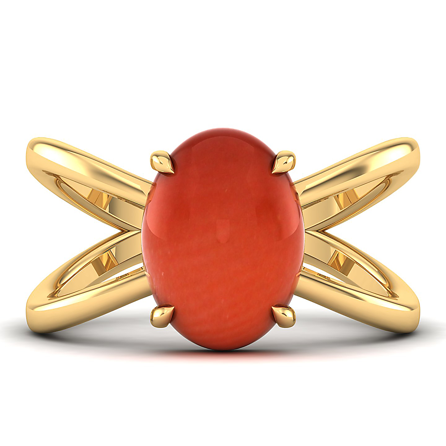 The Ornamental Asscher Red Coral Ring