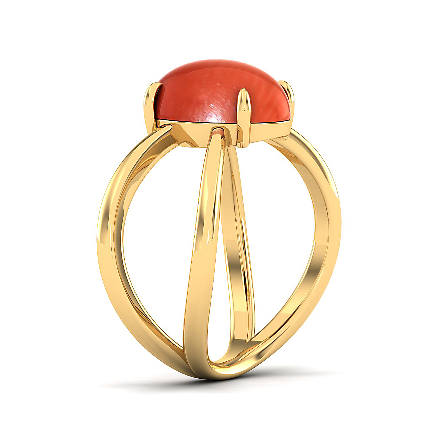 The Ornamental Asscher Red Coral Ring