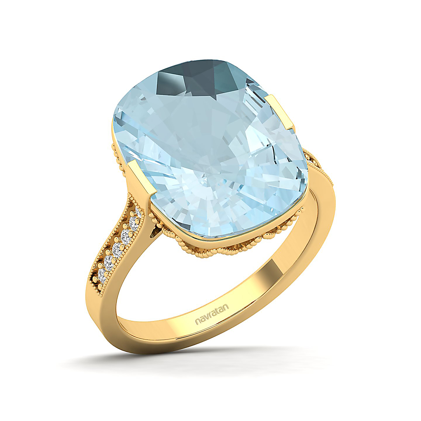 The Pinnacle Aquamarine Gold Ring