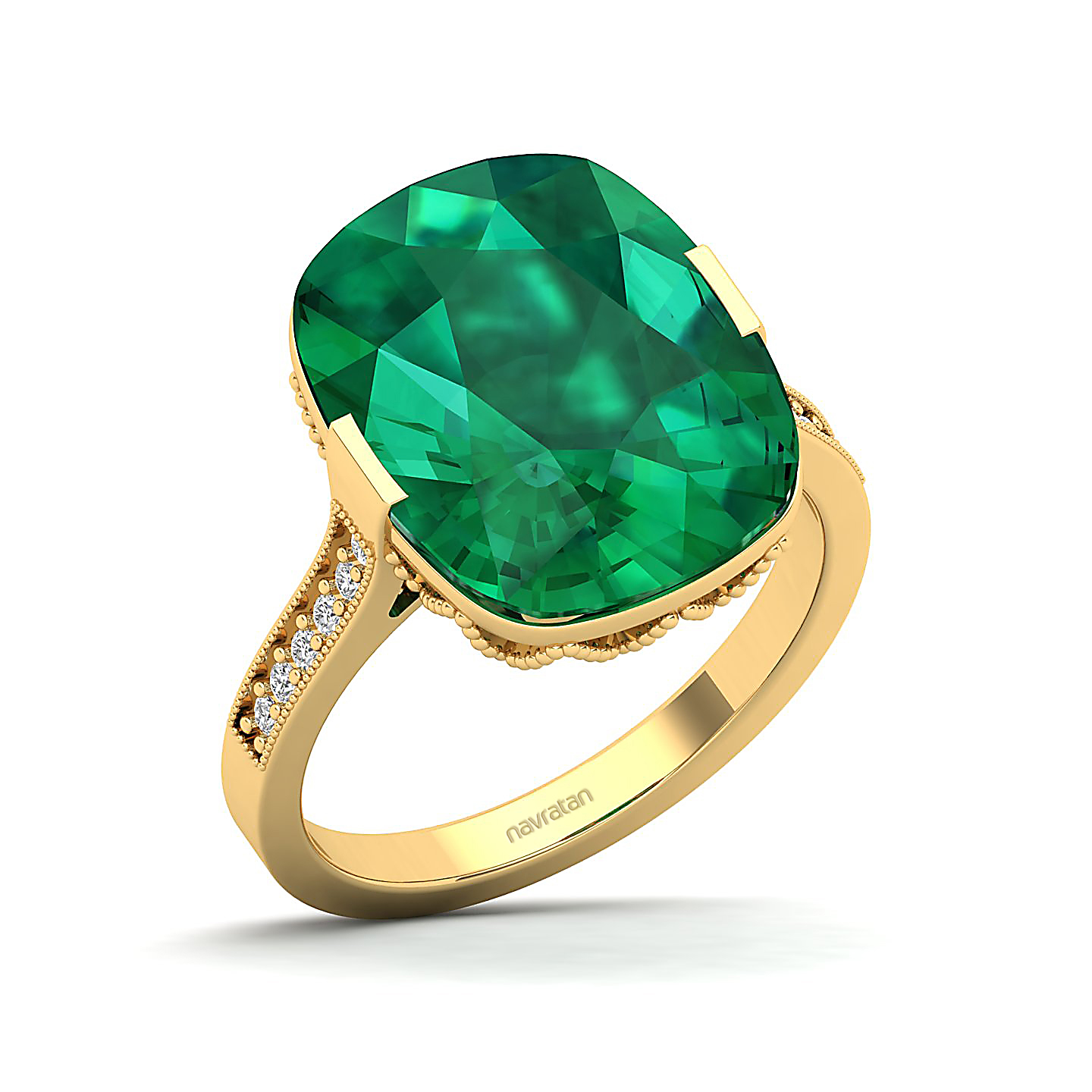 The Pinnacle Emerald Gold Ring