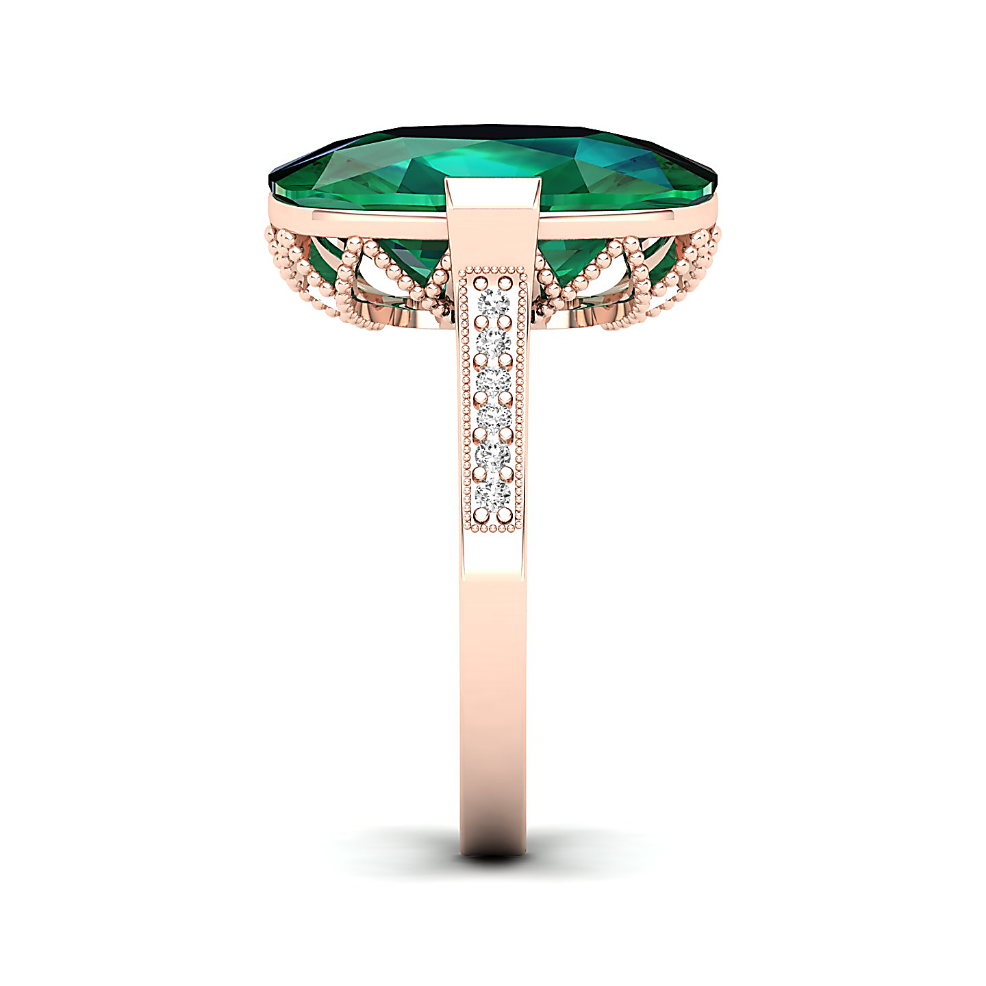 The Pinnacle Emerald Gold Ring