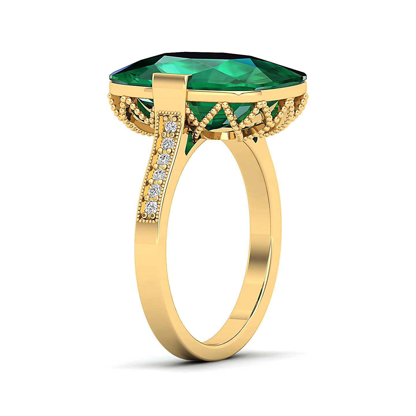 The Pinnacle Emerald Gold Ring