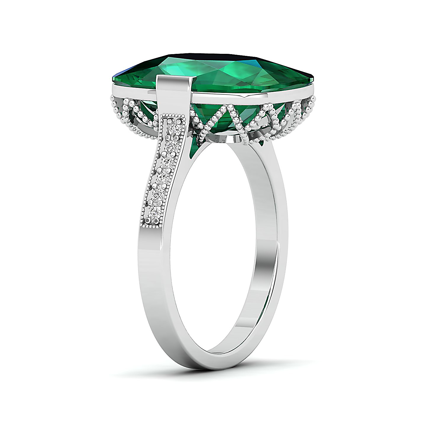 The Pinnacle Emerald Gold Ring