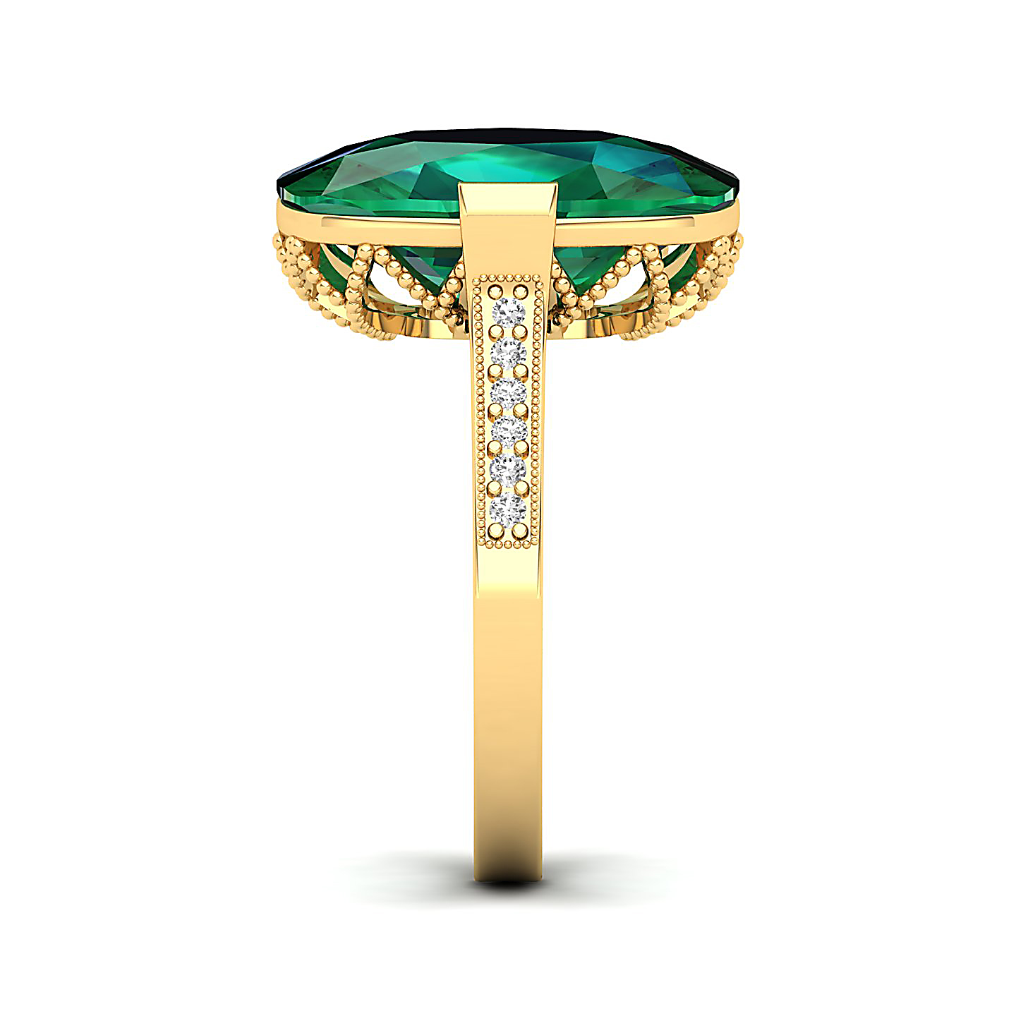 The Pinnacle Emerald Gold Ring