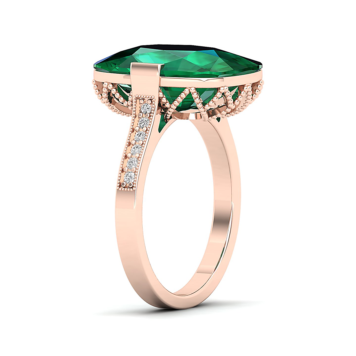 The Pinnacle Emerald Gold Ring
