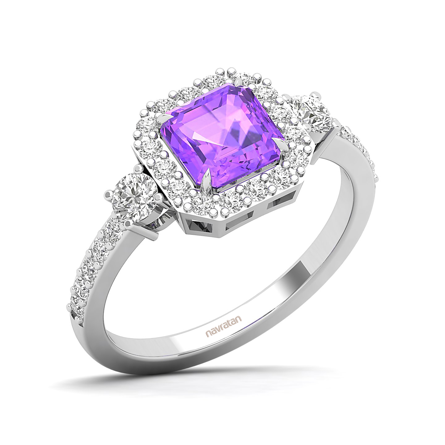 The Radiant Cushion Amethyst Ring