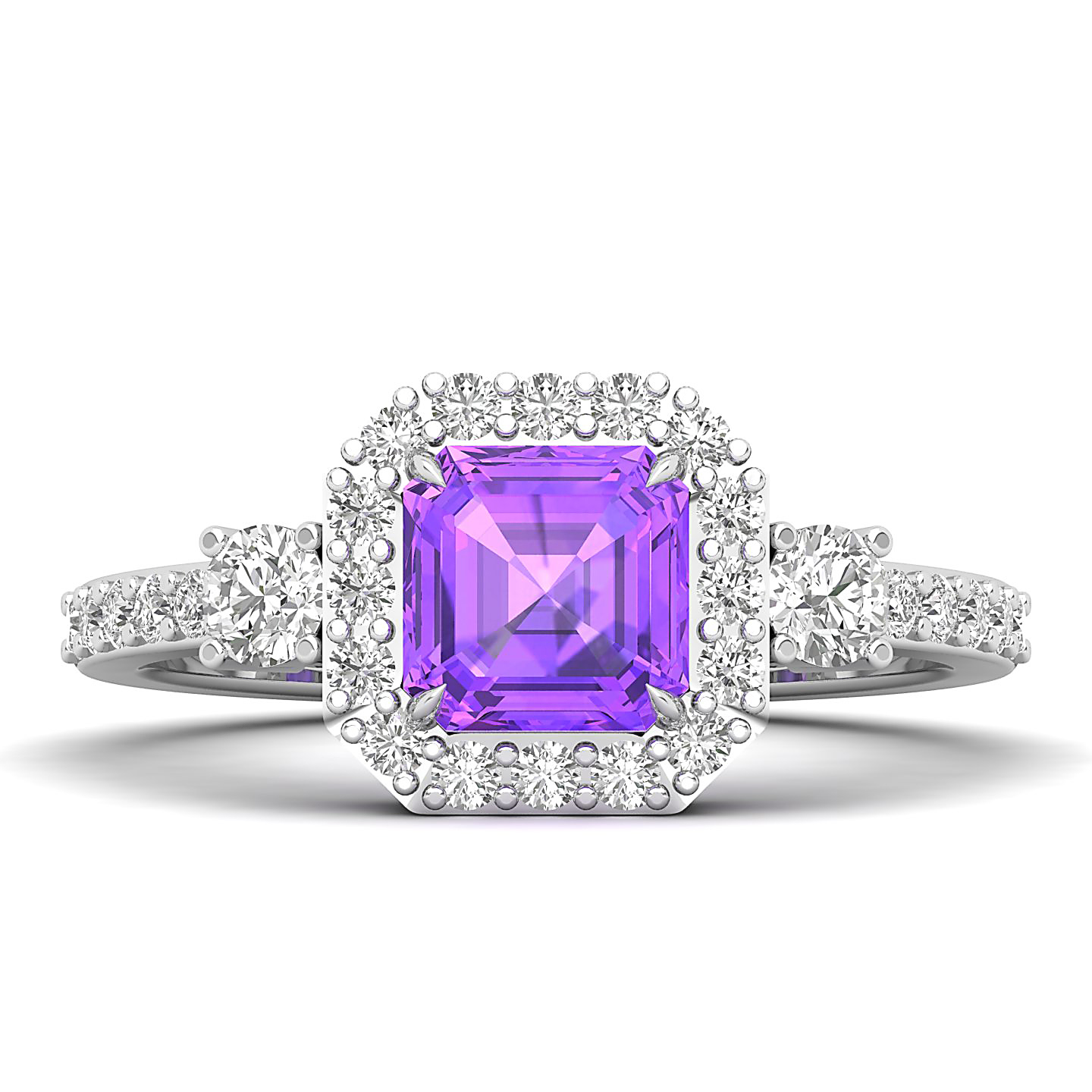 The Radiant Cushion Amethyst Ring