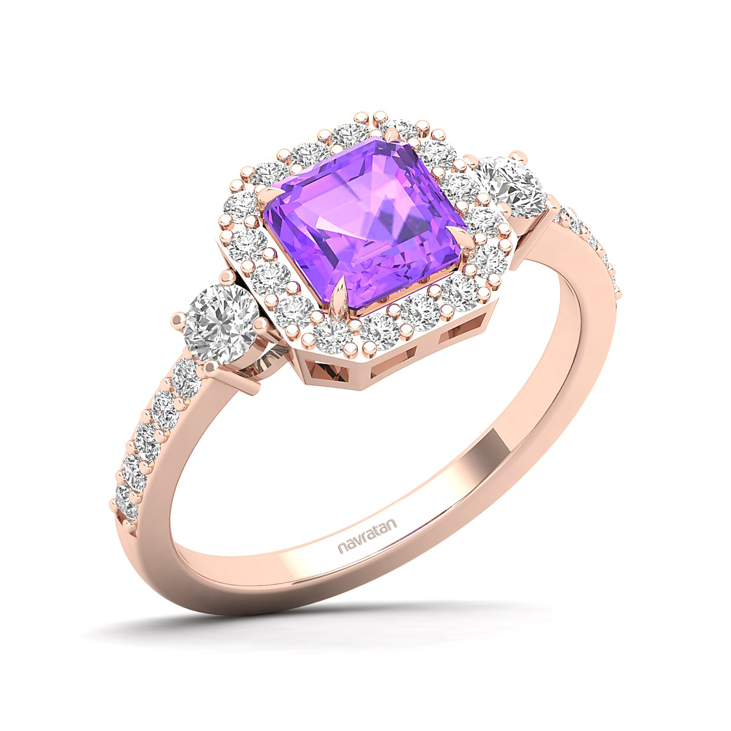 The Radiant Cushion Amethyst Ring