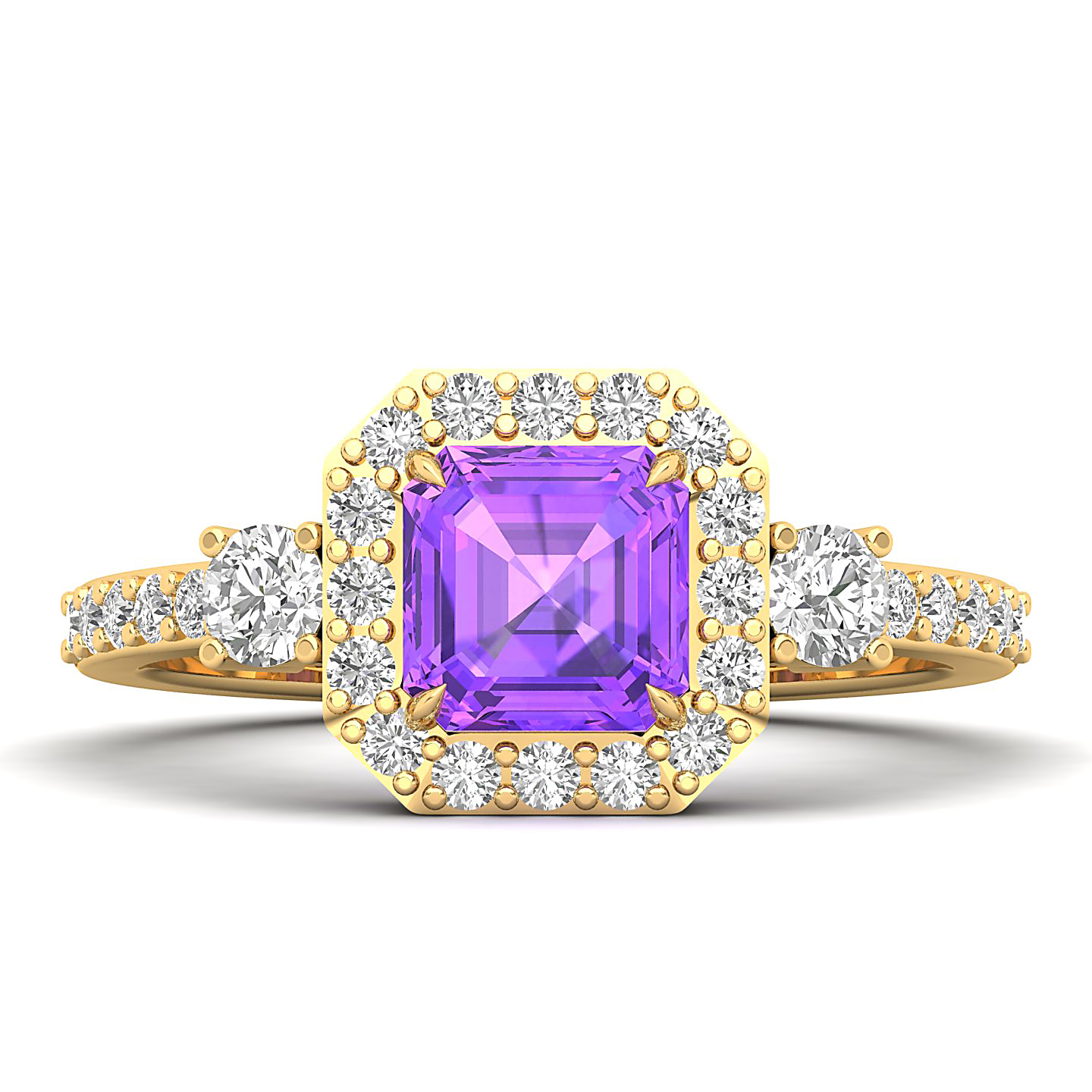 The Radiant Cushion Amethyst Ring