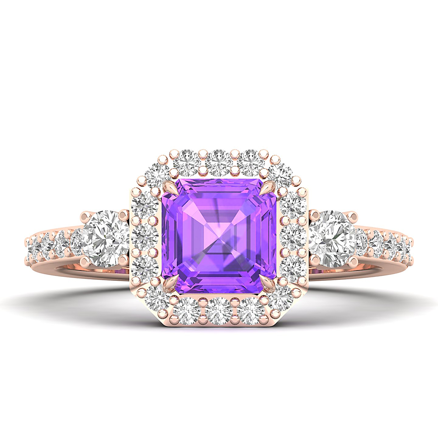 The Radiant Cushion Amethyst Ring