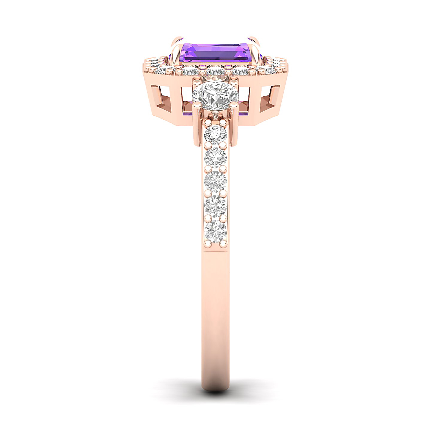 The Radiant Cushion Amethyst Ring