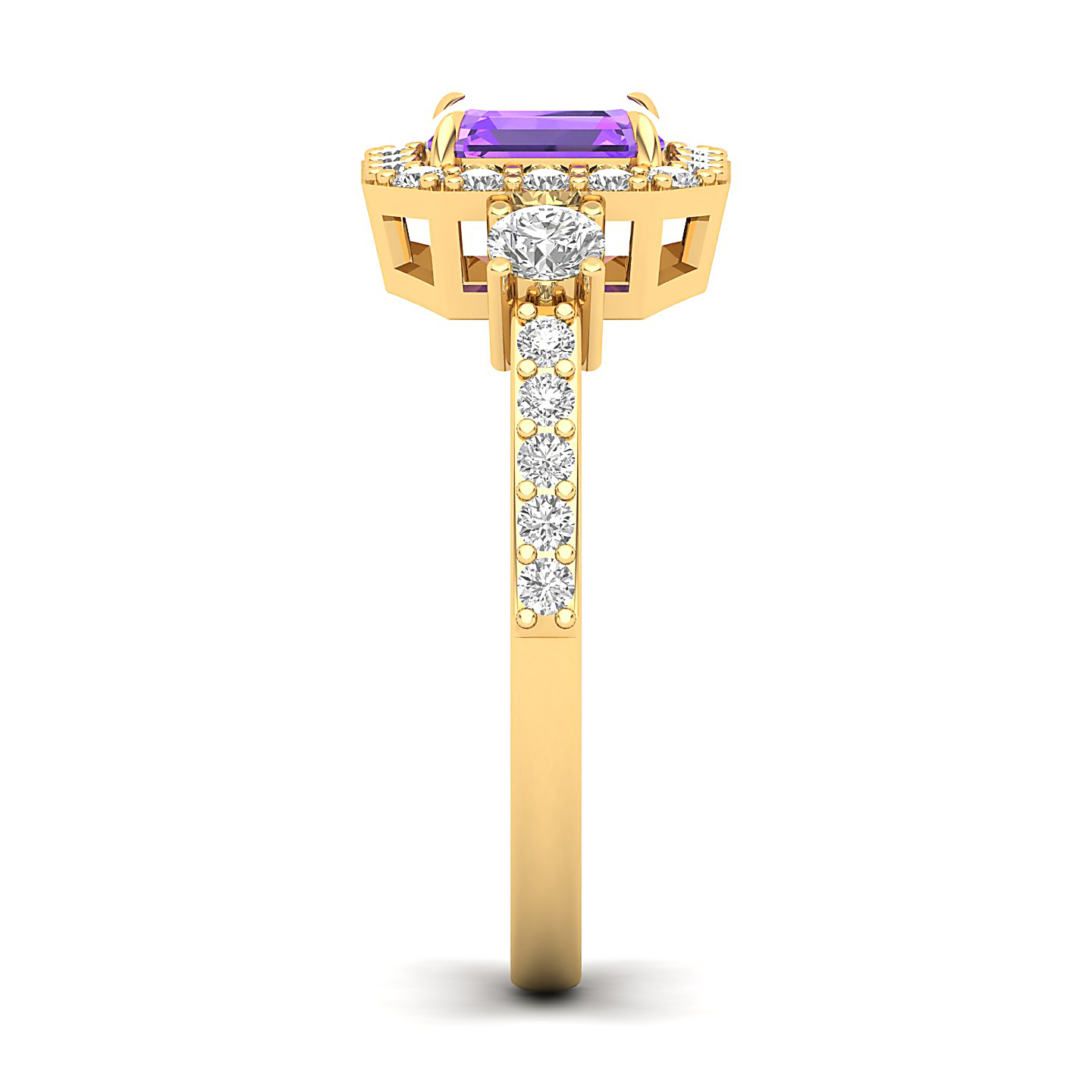 The Radiant Cushion Amethyst Ring