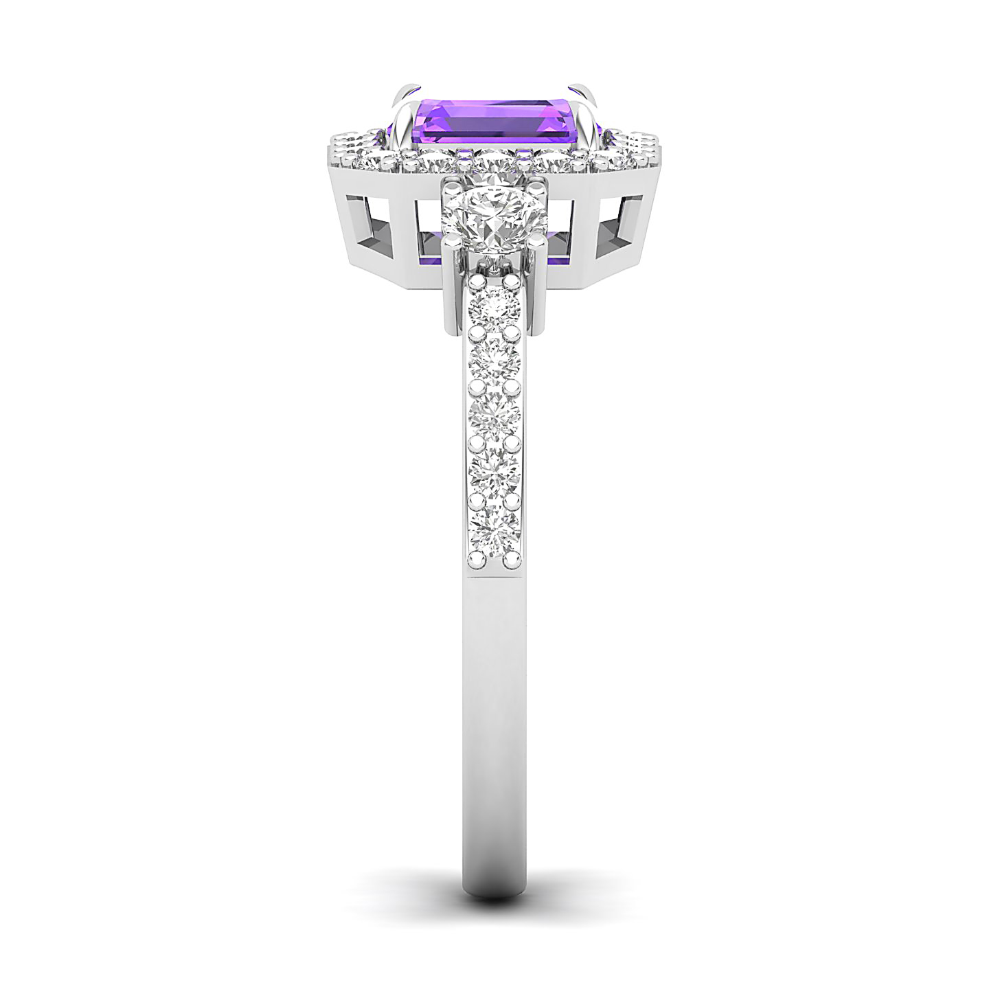 The Radiant Cushion Amethyst Ring
