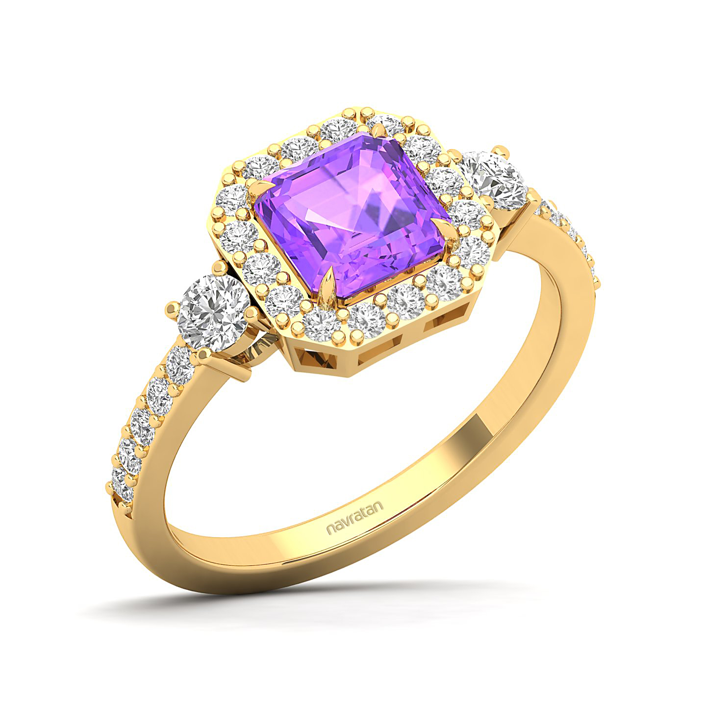 The Radiant Cushion Amethyst Ring
