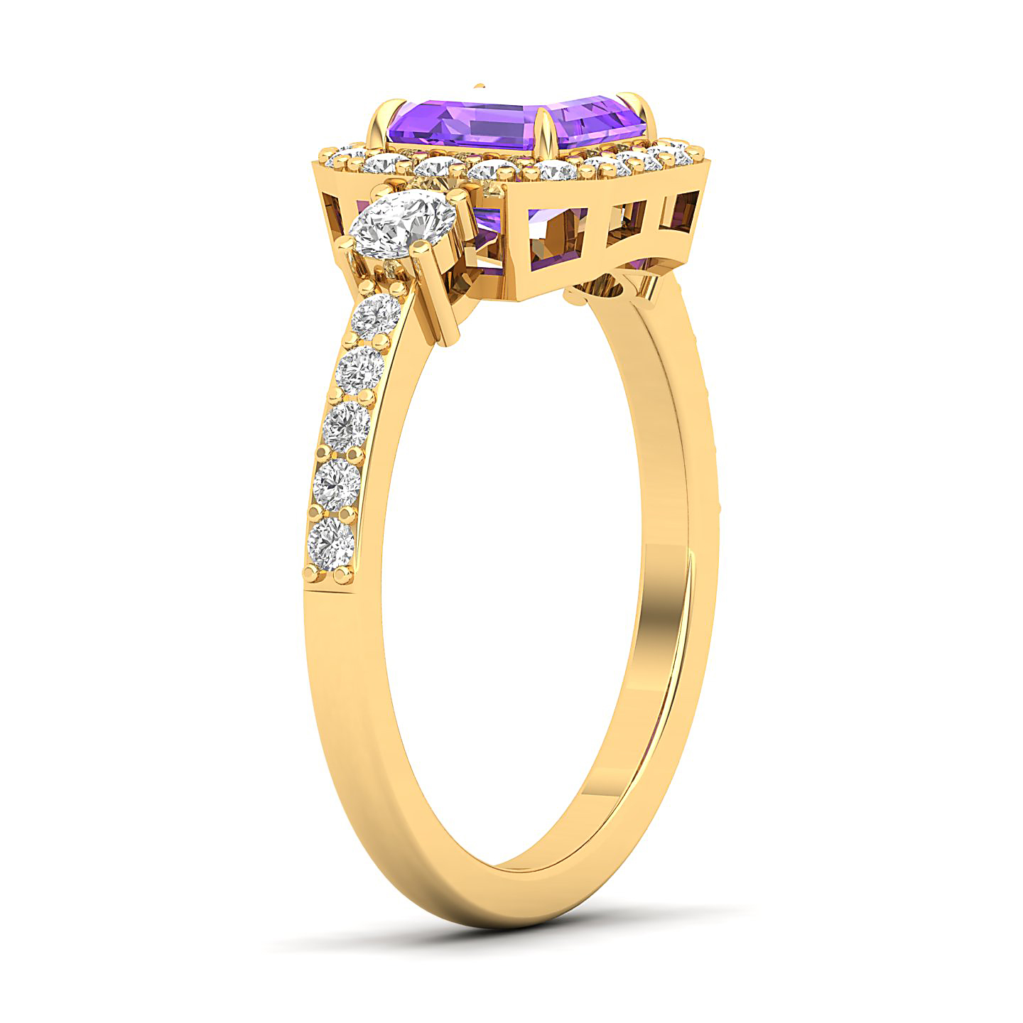 The Radiant Cushion Amethyst Ring
