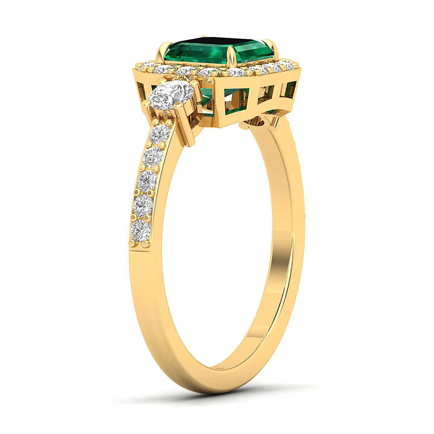 The Radiant Cushion Emerald Ring