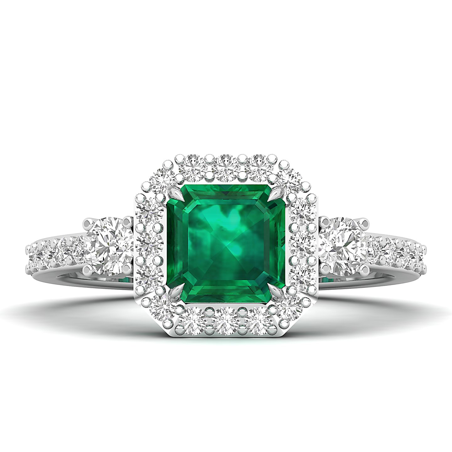 The Radiant Cushion Emerald Ring