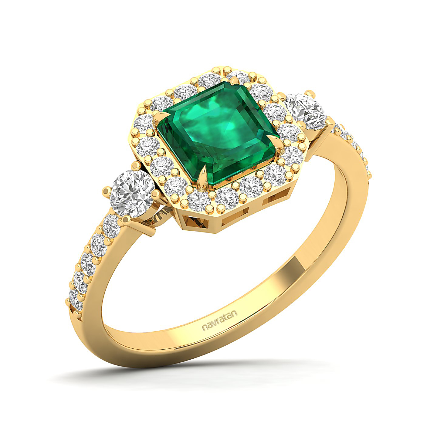The Radiant Cushion Emerald Ring