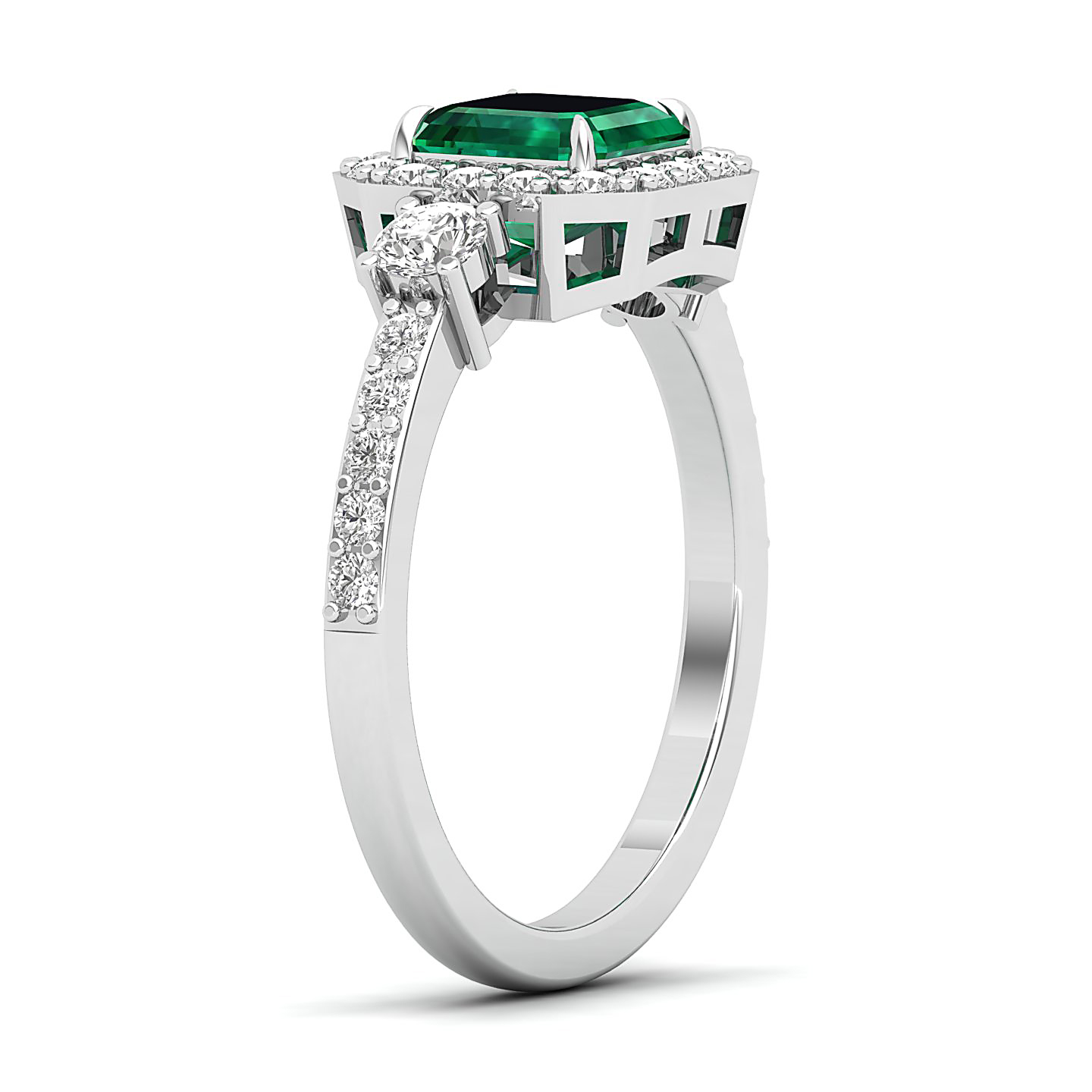 The Radiant Cushion Emerald Ring