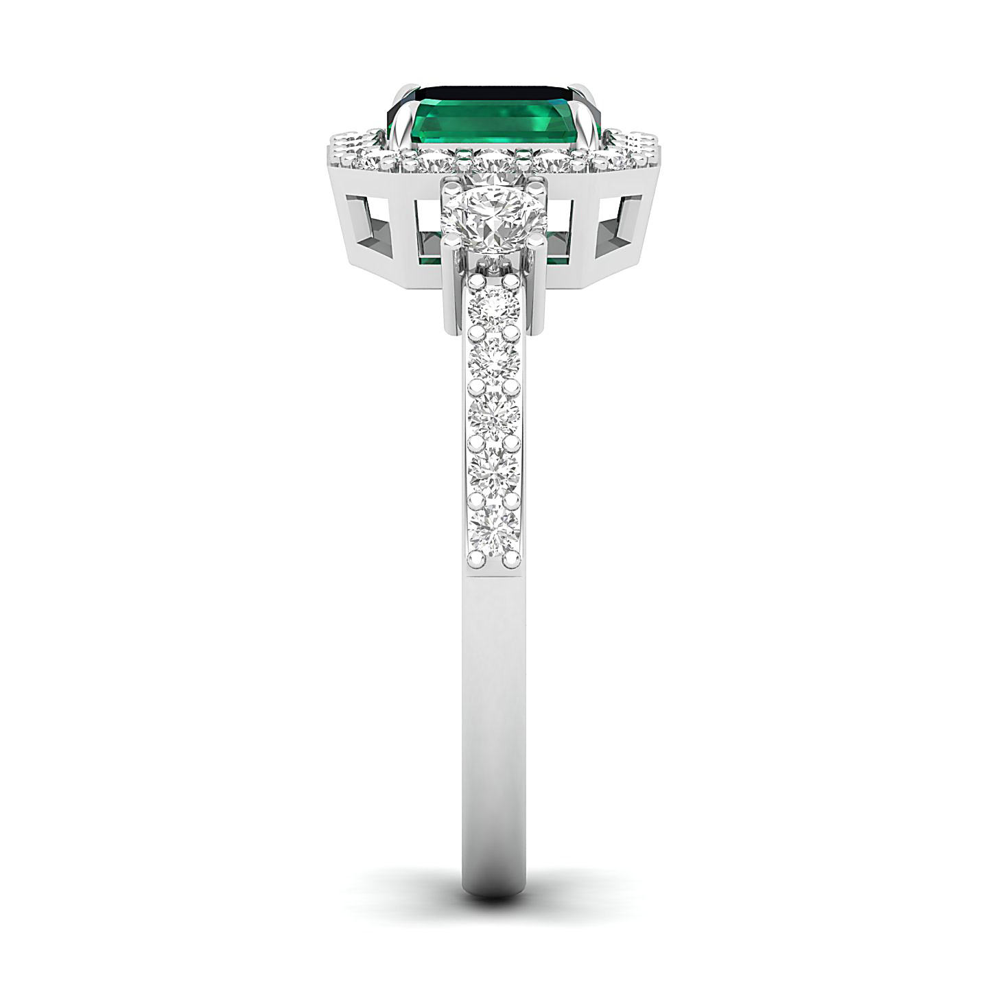 The Radiant Cushion Emerald Ring