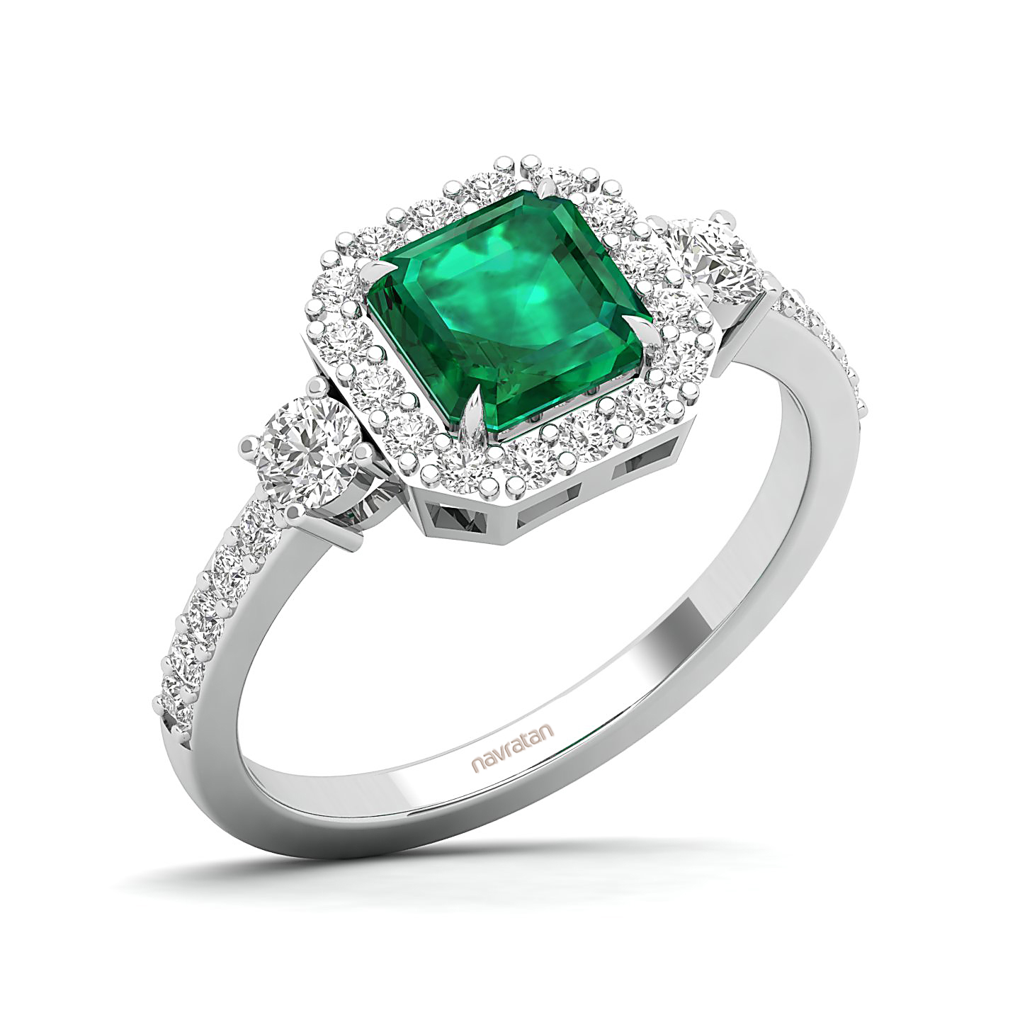 The Radiant Cushion Emerald Ring