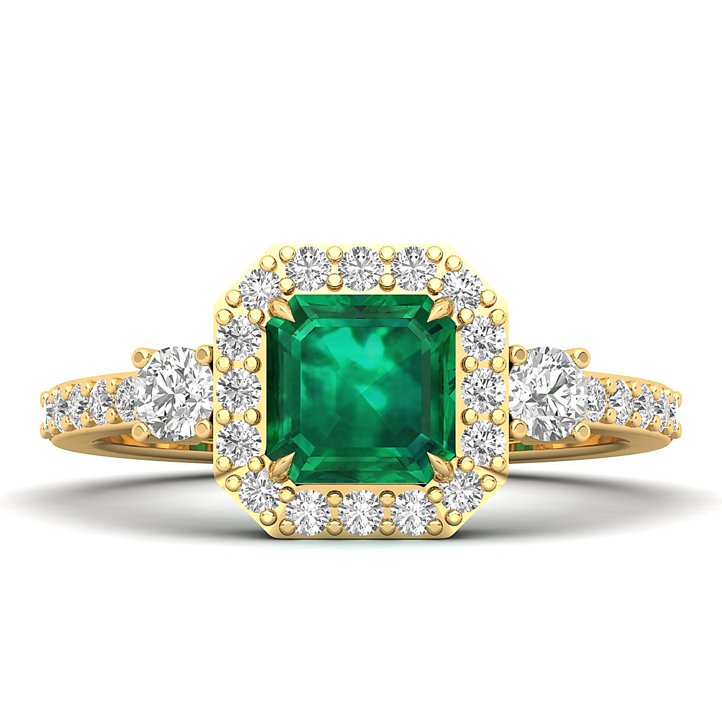 The Radiant Cushion Emerald Ring