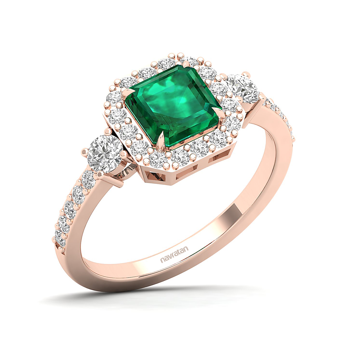 The Radiant Cushion Emerald Ring