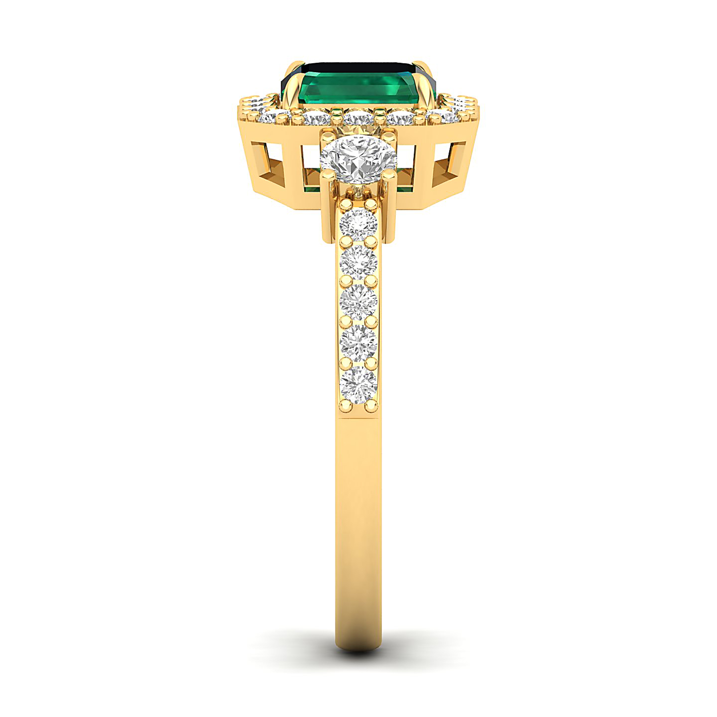 The Radiant Cushion Emerald Ring