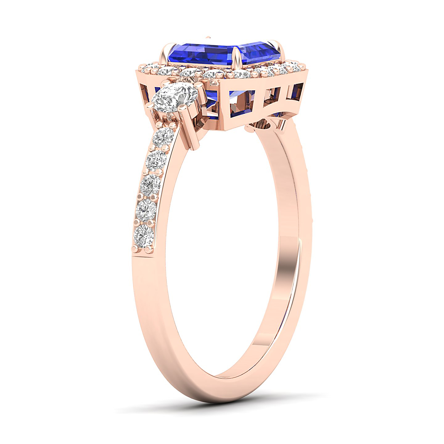 The Radiant Cushion Tanzanite Ring