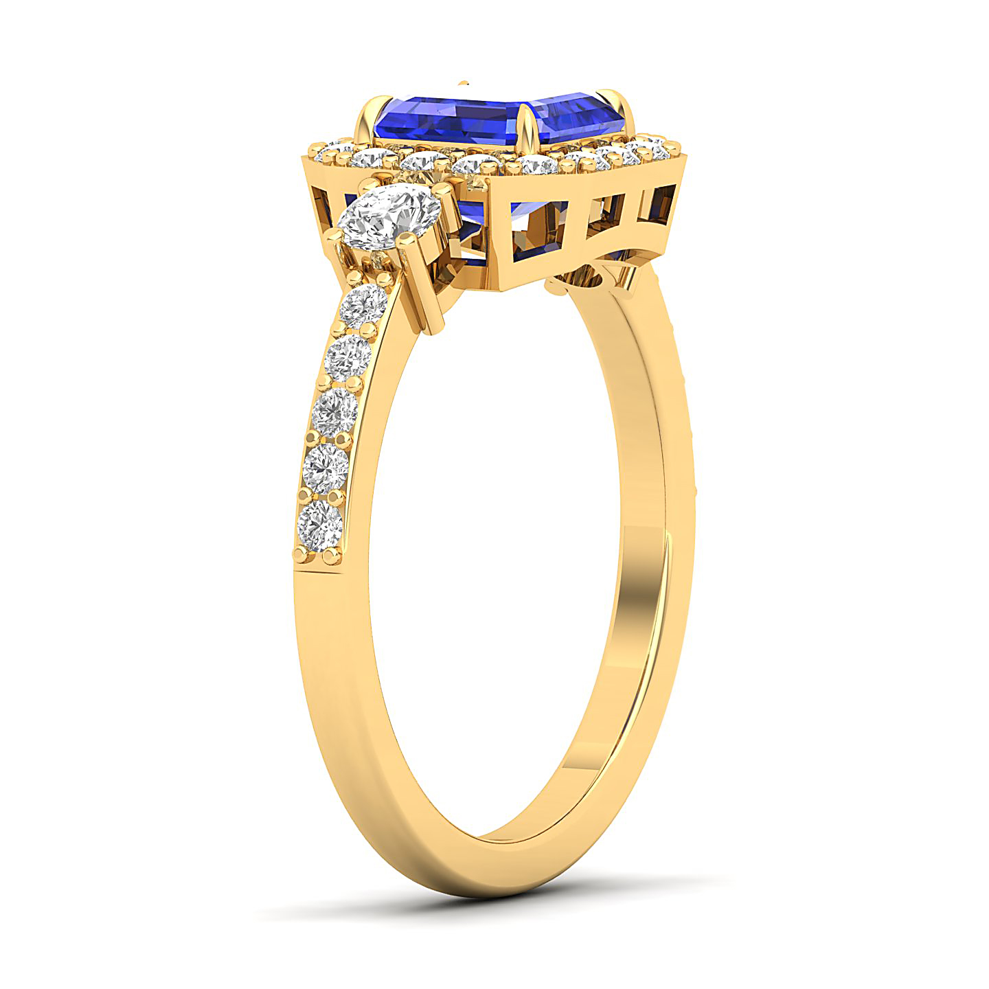 The Radiant Cushion Tanzanite Ring