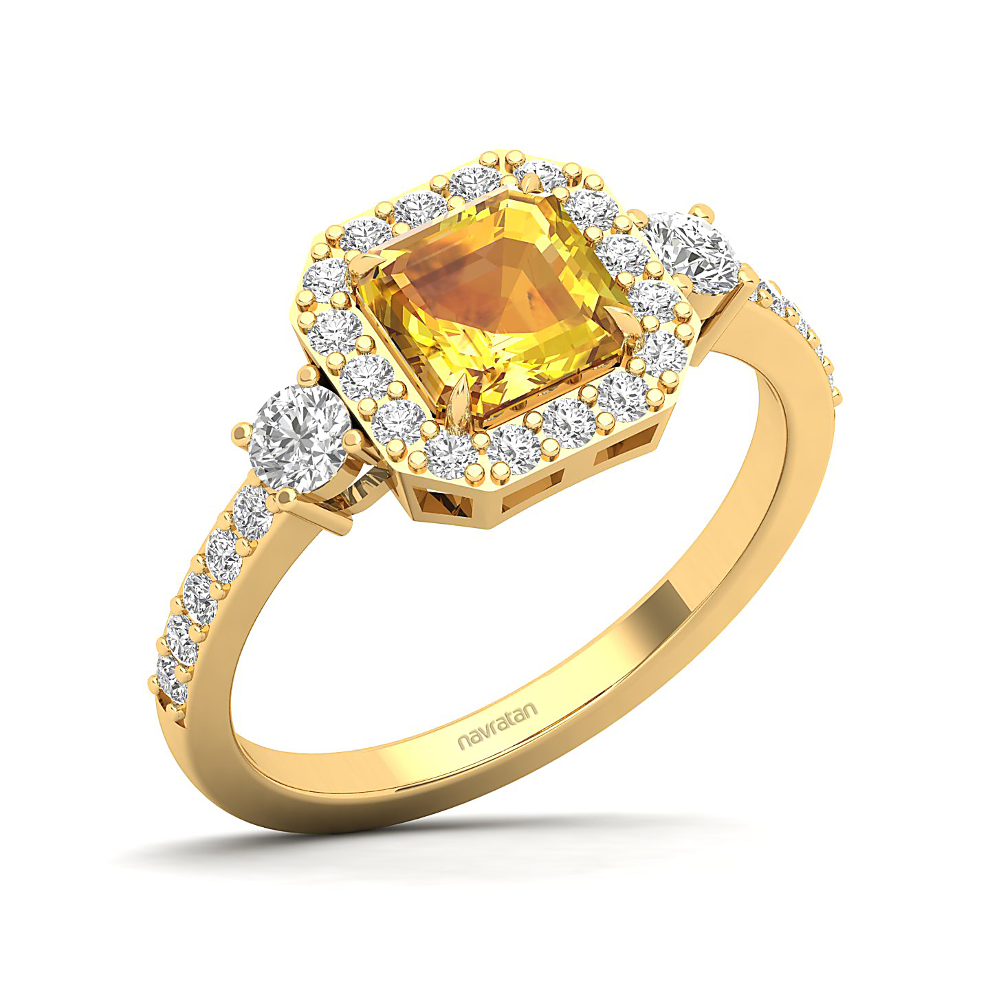 The Radiant Cushion Yellow Ring