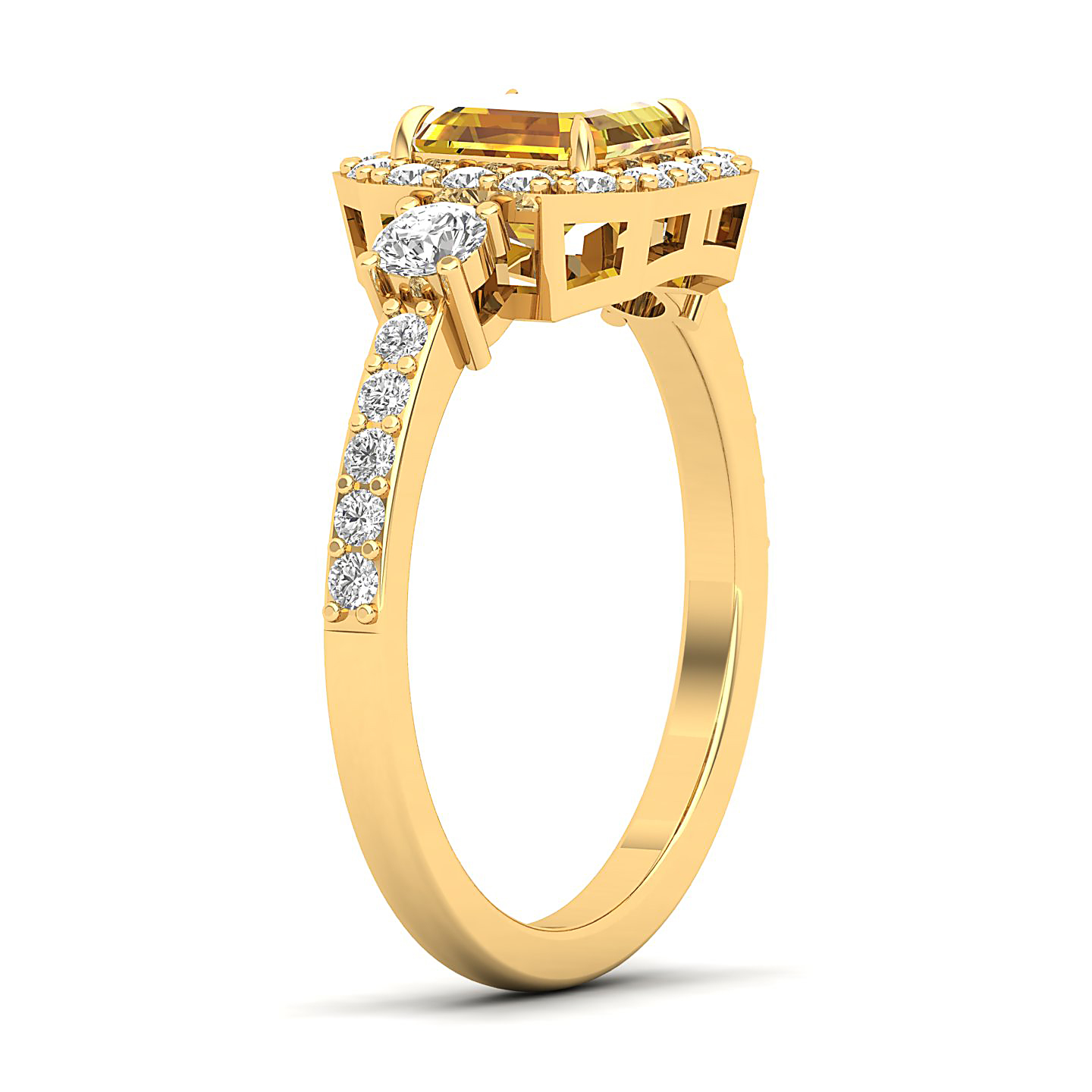 The Radiant Cushion Yellow Ring
