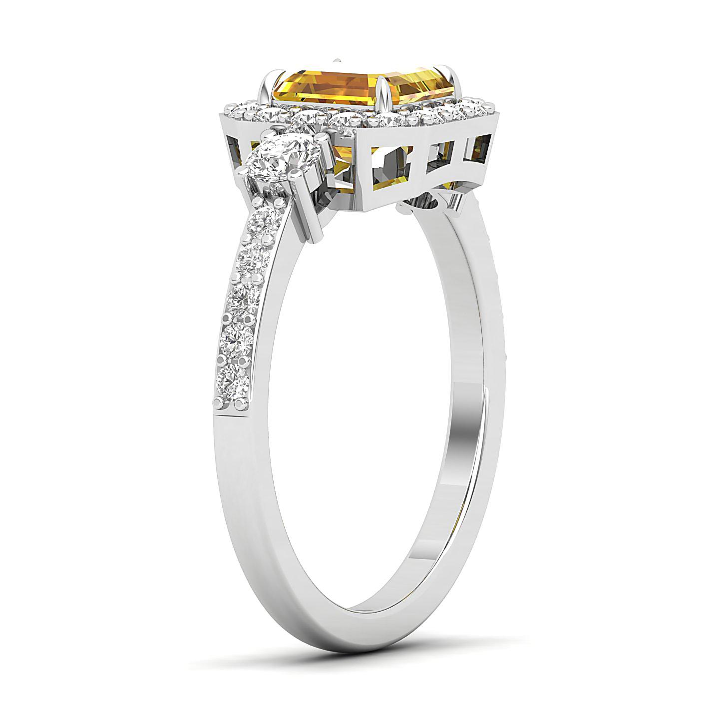 The Radiant Cushion Yellow Ring