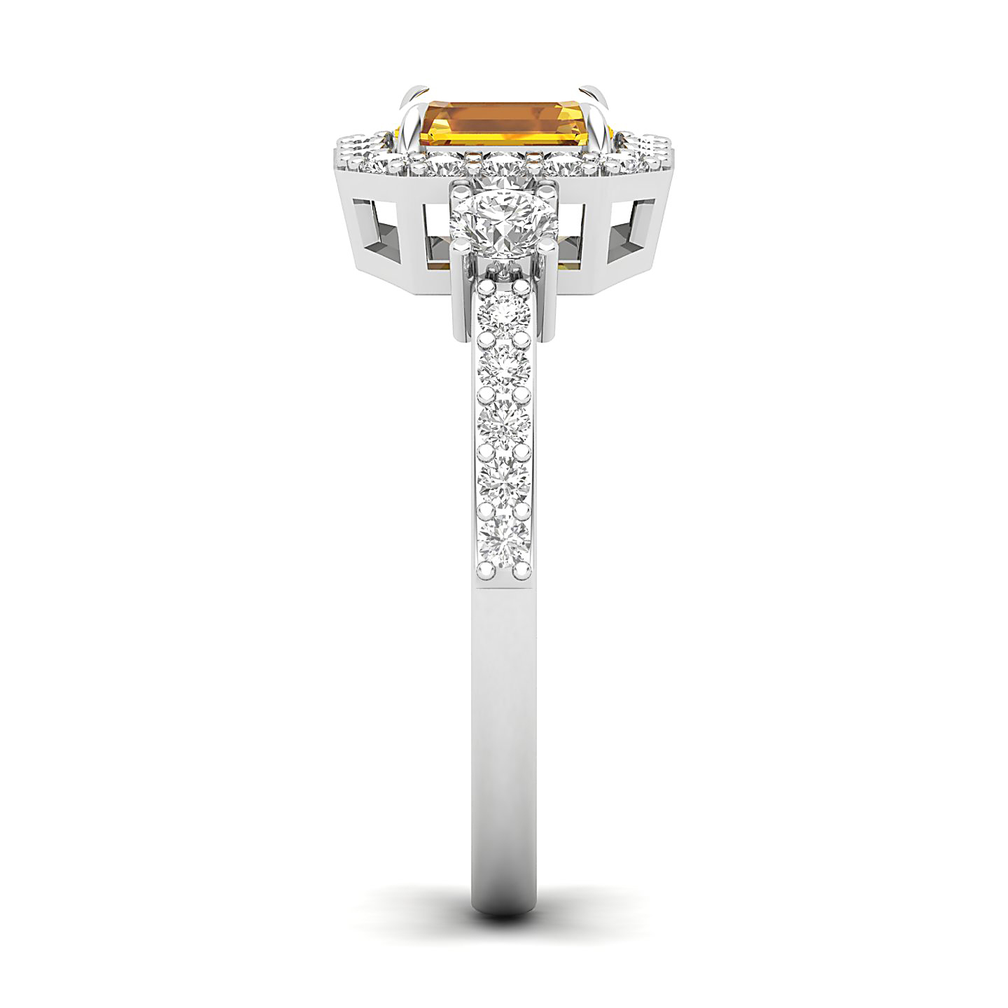 The Radiant Cushion Yellow Ring