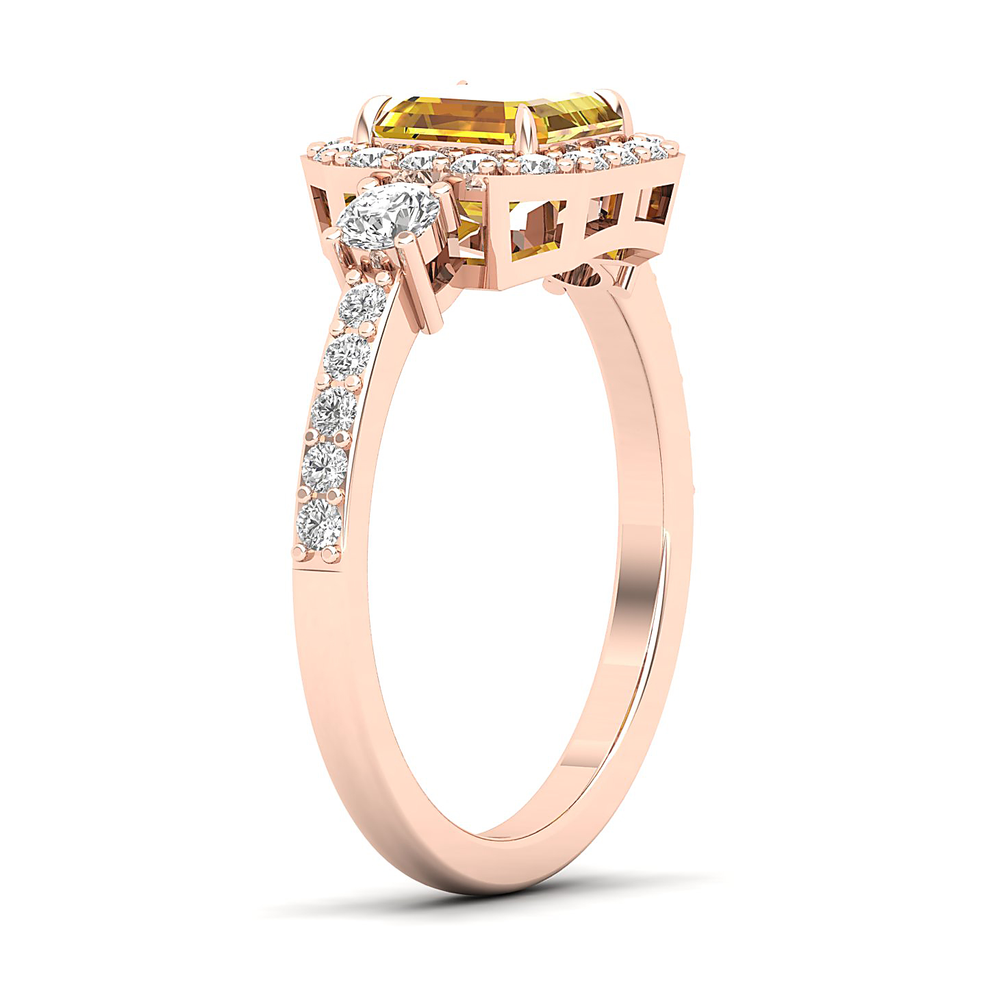 The Radiant Cushion Yellow Ring