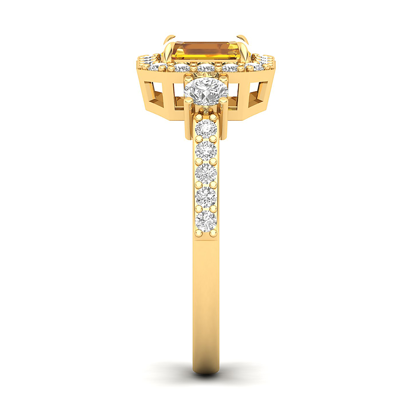 The Radiant Cushion Yellow Ring