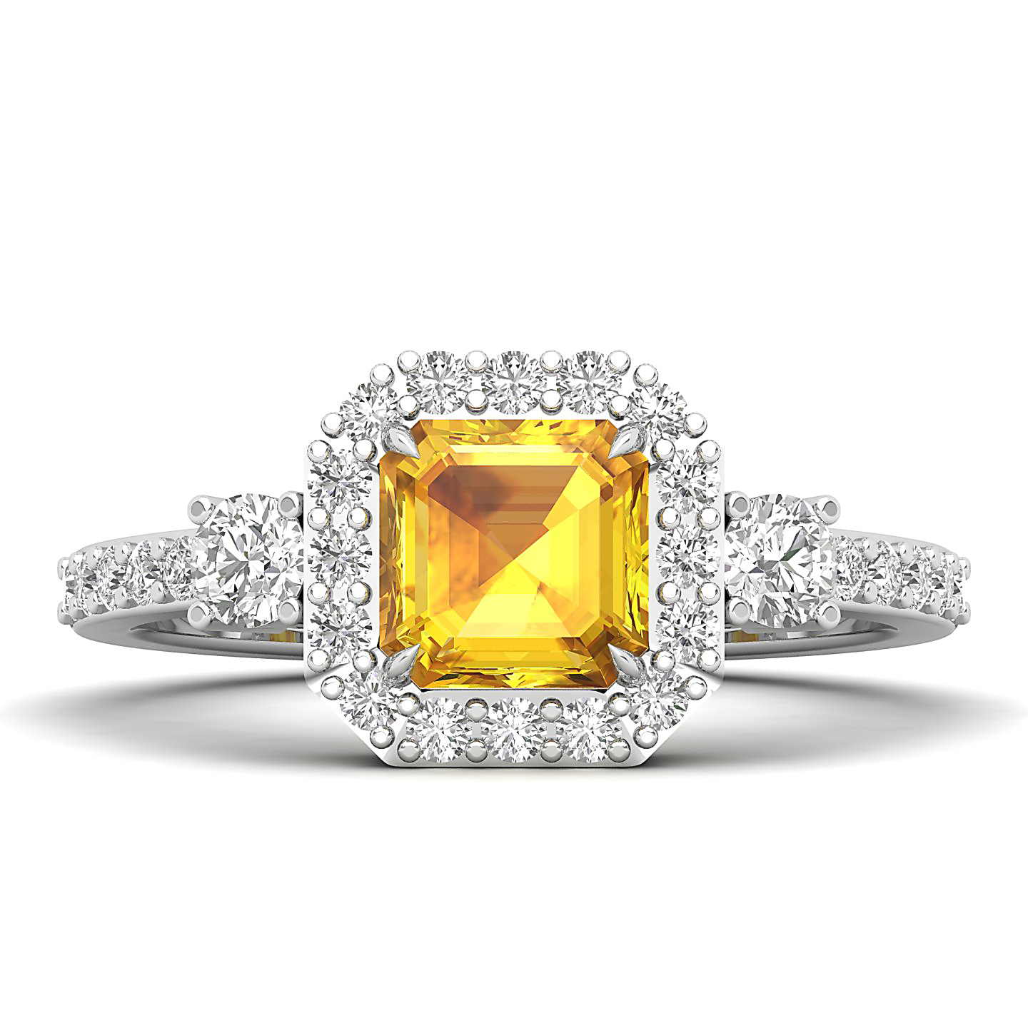 The Radiant Cushion Yellow Ring