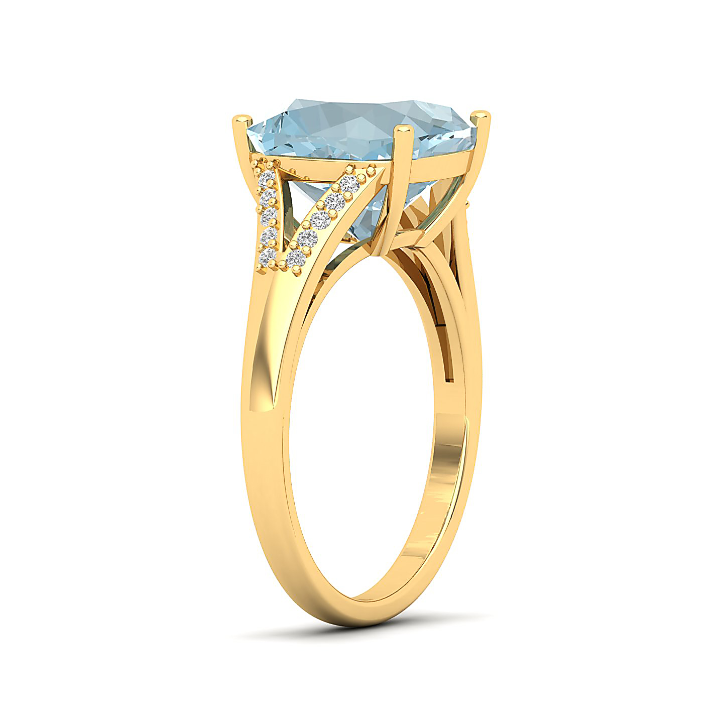 The Resplendent Aquamarine Gold Ring