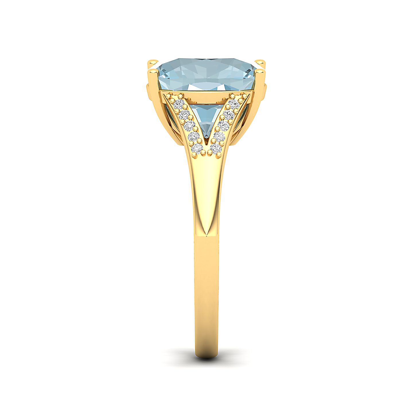 The Resplendent Aquamarine Gold Ring