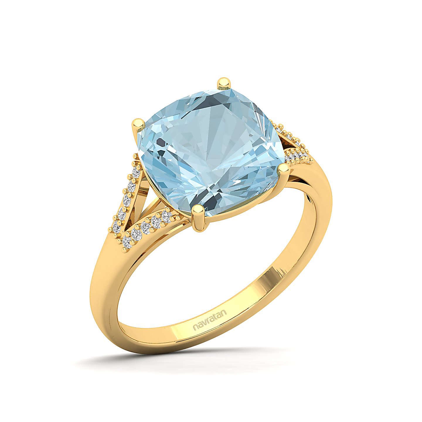 The Resplendent Aquamarine Gold Ring