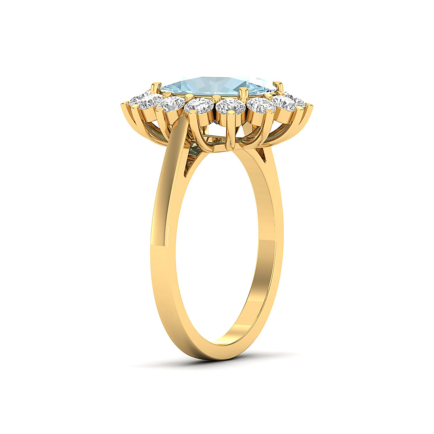 The Shining Aquamarine Gold Ring
