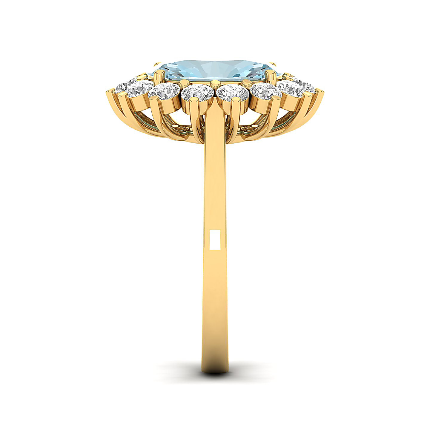 The Shining Aquamarine Gold Ring
