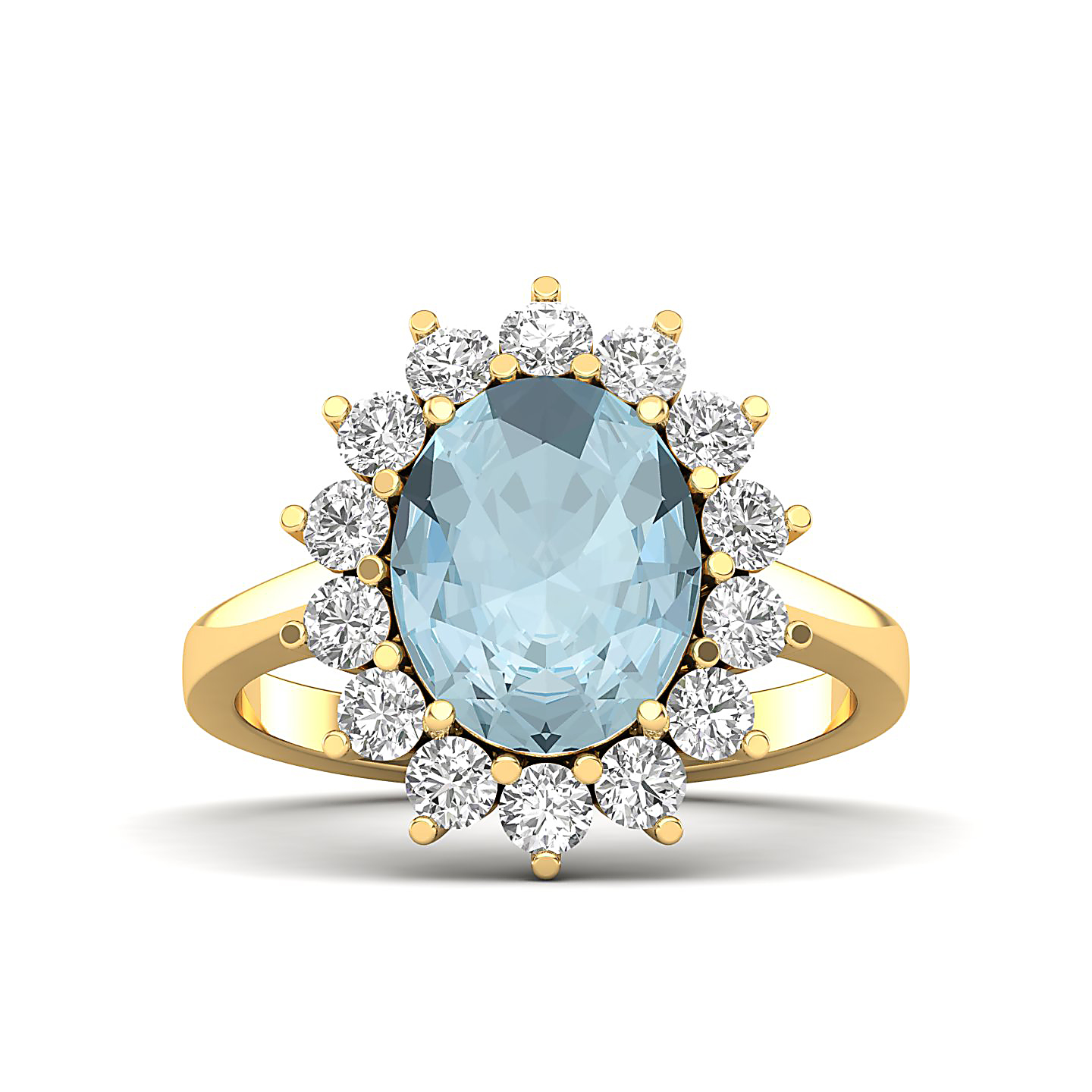 The Shining Aquamarine Gold Ring